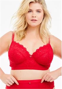 Oola Lace Longline Underwired Bra Red